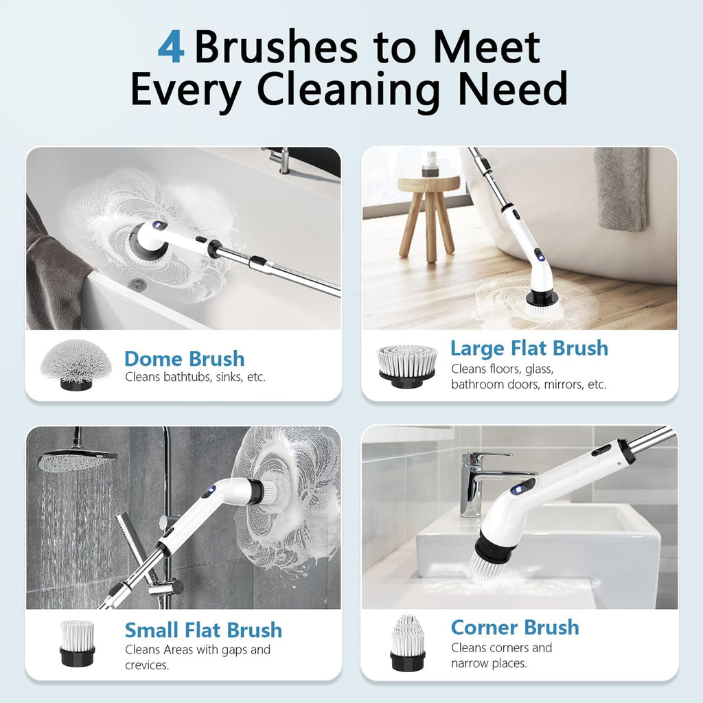 Cordless Electric Spin Scrubber – Powerful Multi-Surface Cleaning Brush for Bathroom, Kitchen, Tile & Home