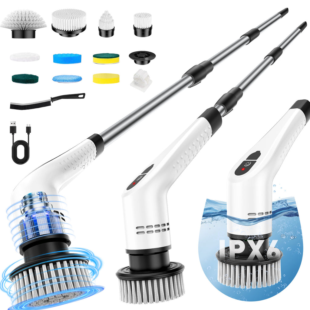 Electric Spin Scrubber with Telescopic Handle – Cordless & Rechargeable
