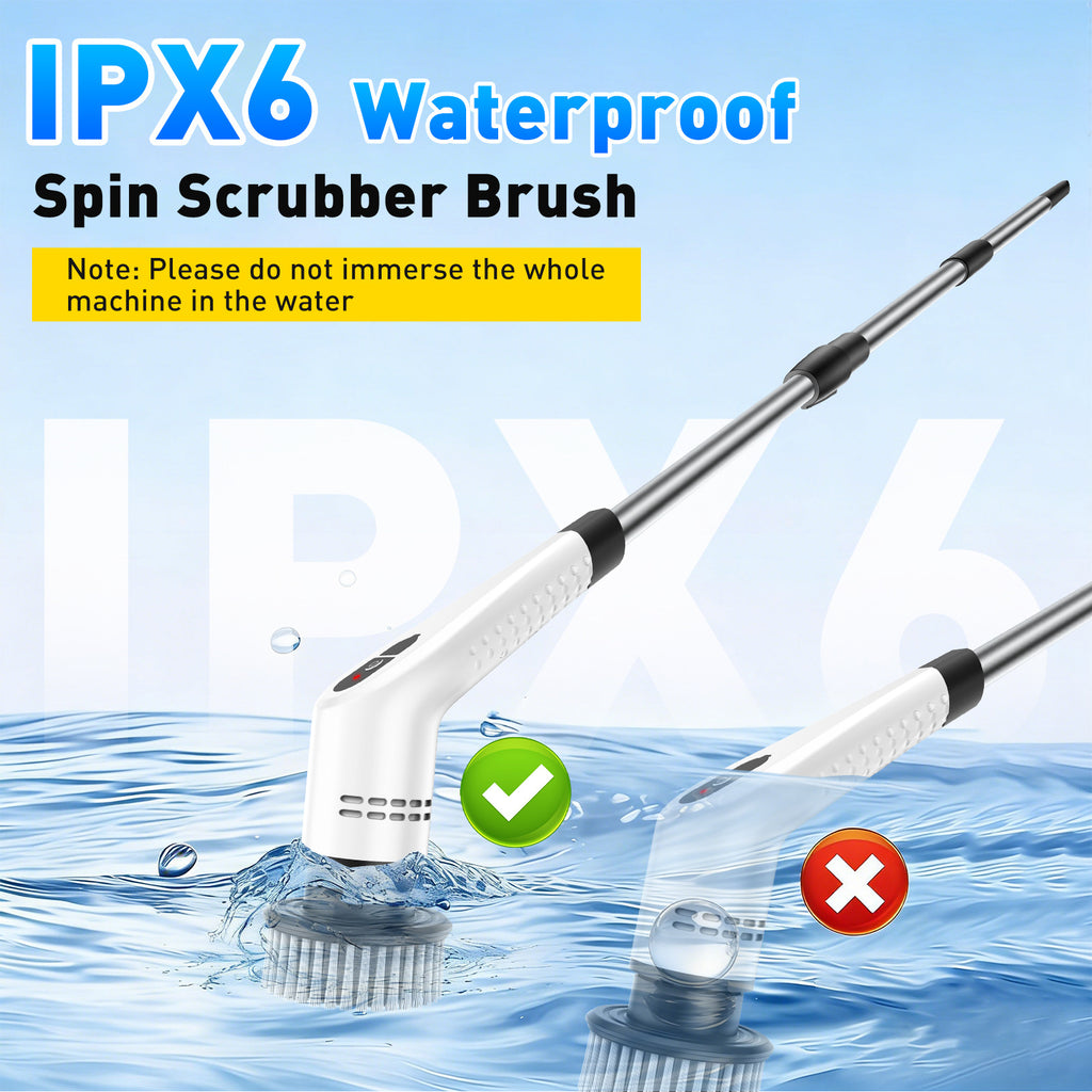 Electric Spin Scrubber with Telescopic Handle – Cordless & Rechargeable